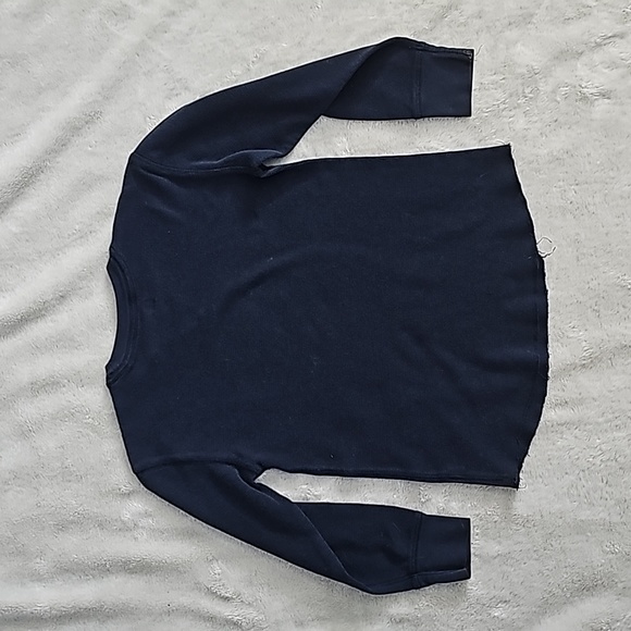 GapKids Boys Small Navy Waffle Crewneck - Picture 2 of 2